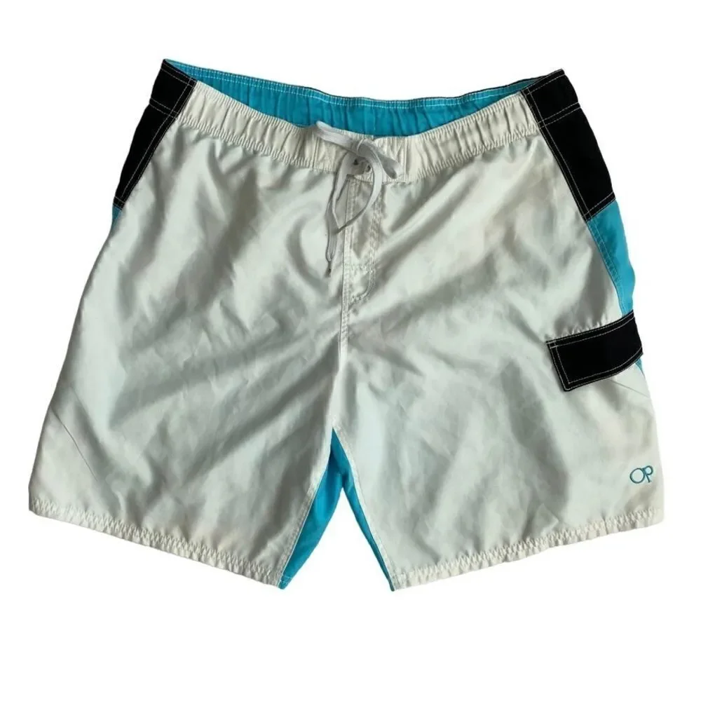 OP Men’s Swim Shorts Arctic White Combo Sz L